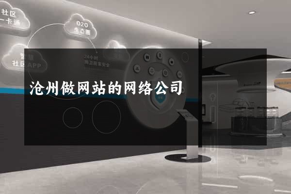 沧州做网站的网络公司