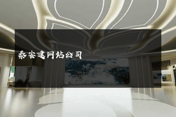 泰安建网站公司