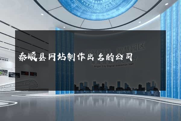 泰顺县网站制作出名的公司