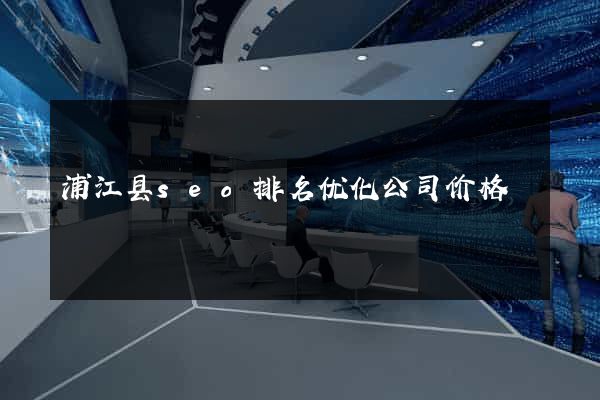 浦江县seo排名优化公司价格