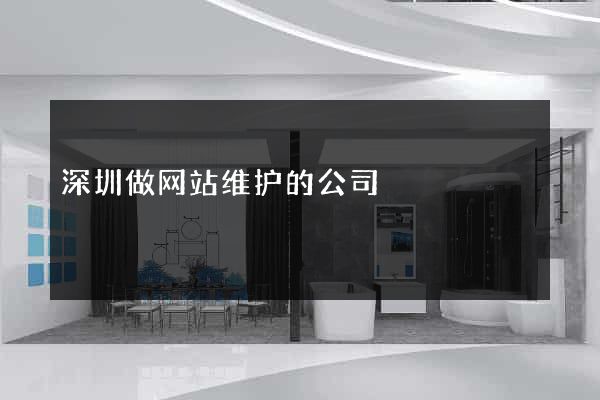 深圳做网站维护的公司