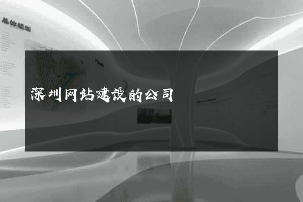 深圳网站建设的公司