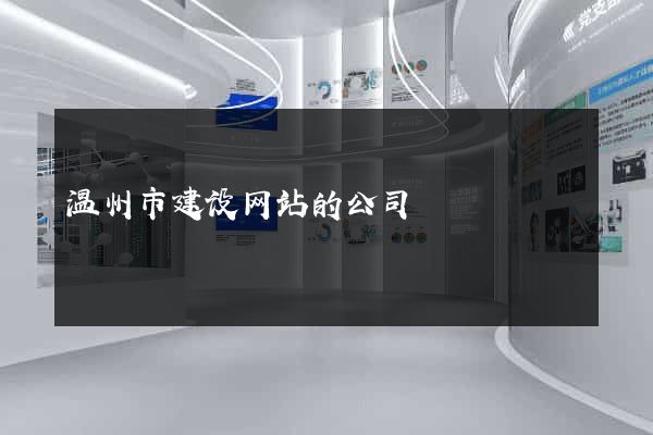 温州市建设网站的公司