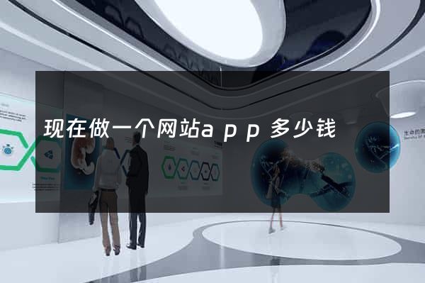 现在做一个网站app多少钱