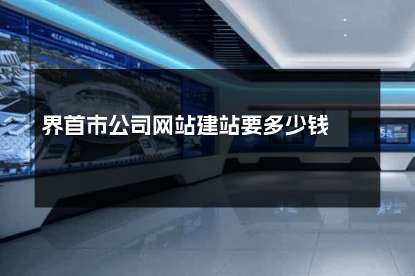 界首市公司网站建站要多少钱