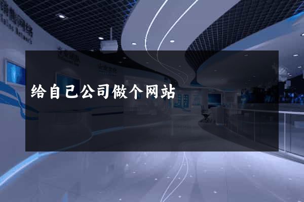 给自己公司做个网站