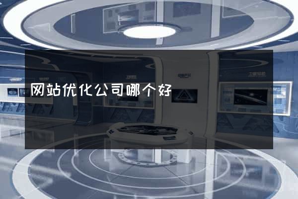 网站优化公司哪个好