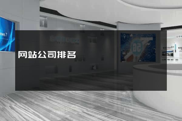 网站公司排名