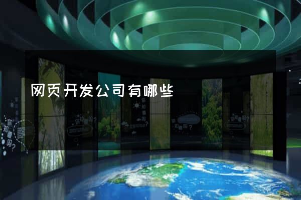网页开发公司有哪些