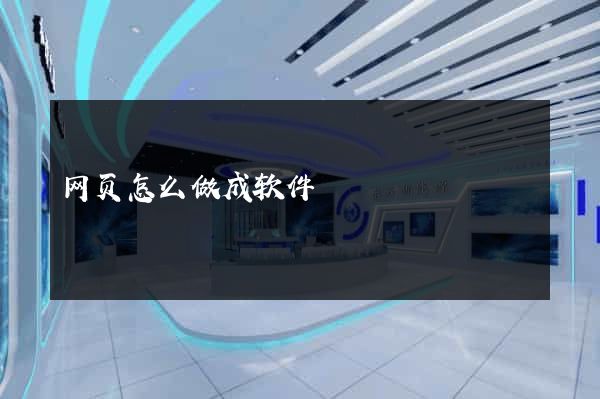 网页怎么做成软件