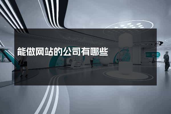 能做网站的公司有哪些