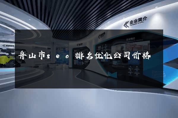 舟山市seo排名优化公司价格