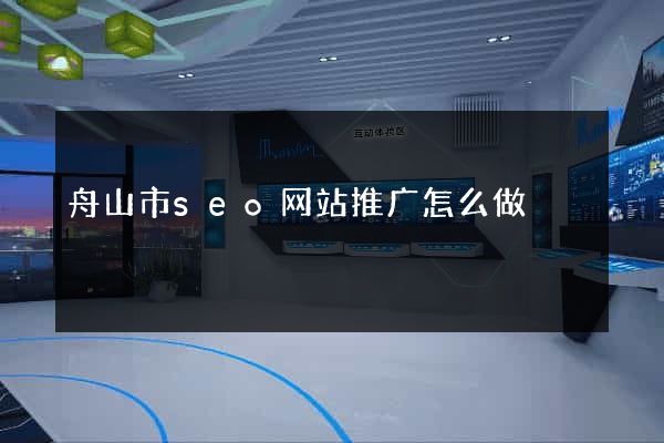 舟山市seo网站推广怎么做