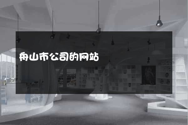 舟山市公司的网站