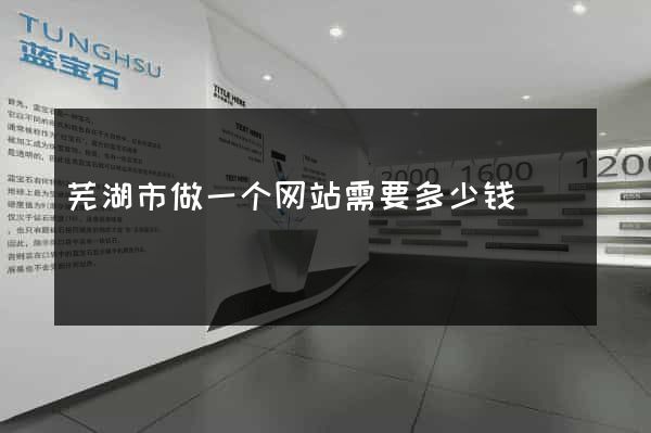 芜湖市做一个网站需要多少钱