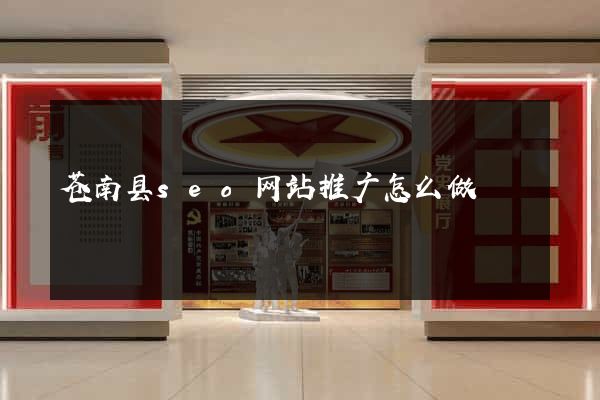 苍南县seo网站推广怎么做