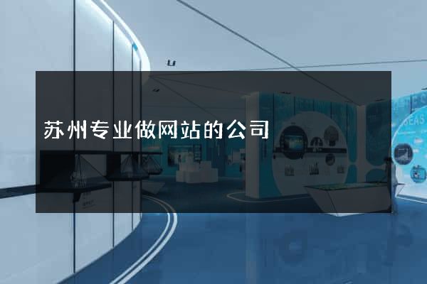苏州专业做网站的公司