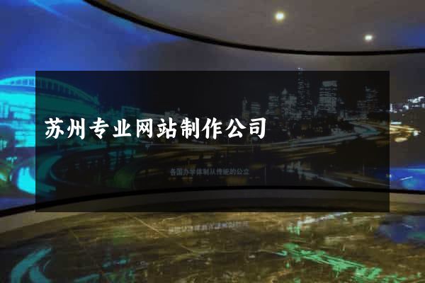 苏州专业网站制作公司