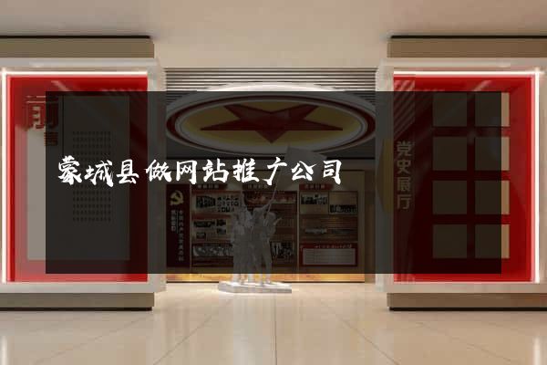 蒙城县做网站推广公司