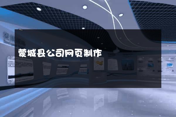 蒙城县公司网页制作