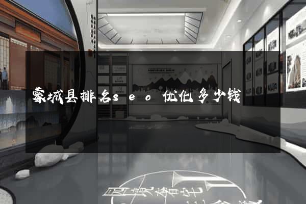 蒙城县排名seo优化多少钱