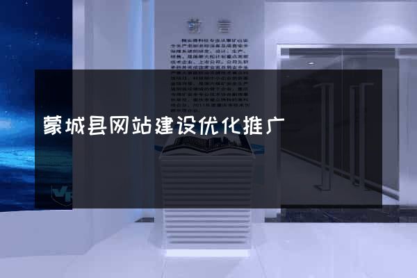 蒙城县网站建设优化推广