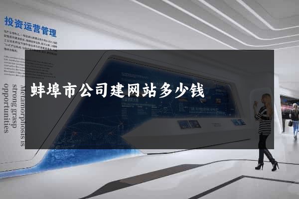 蚌埠市公司建网站多少钱