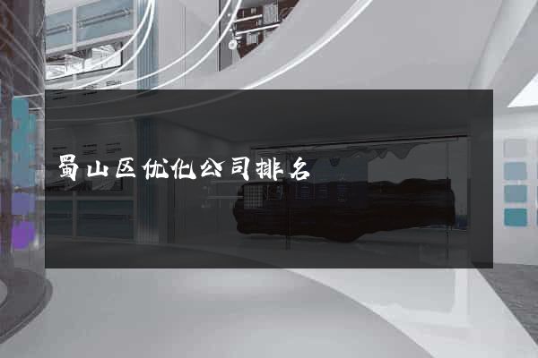 蜀山区优化公司排名