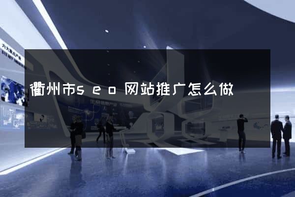 衢州市seo网站推广怎么做