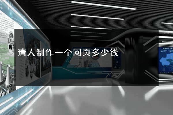 请人制作一个网页多少钱