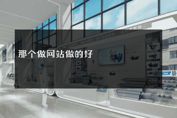 那个做网站做的好