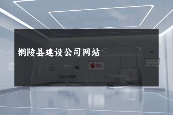 铜陵县建设公司网站