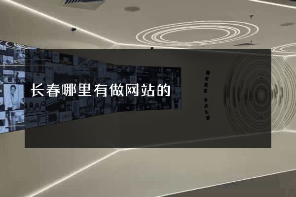 长春哪里有做网站的