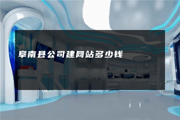 阜南县公司建网站多少钱