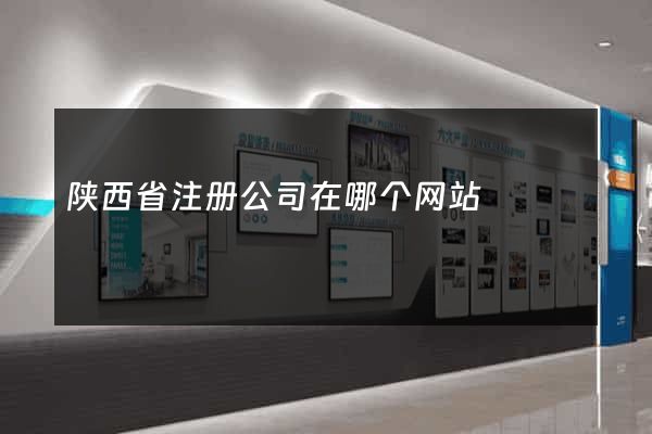 陕西省注册公司在哪个网站