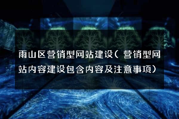 雨山区营销型网站建设(营销型网站内容建设包含内容及注意事项)