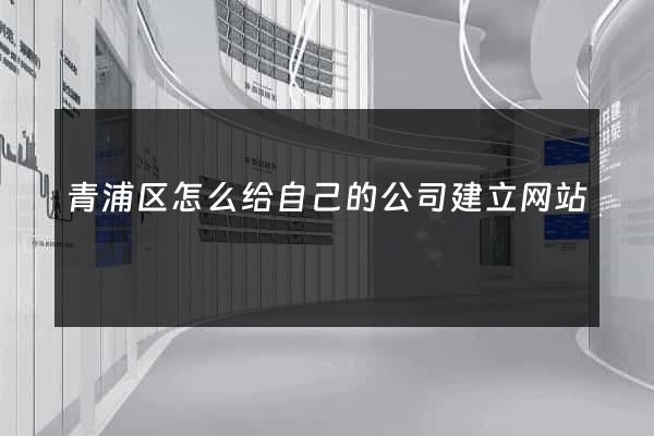 青浦区怎么给自己的公司建立网站