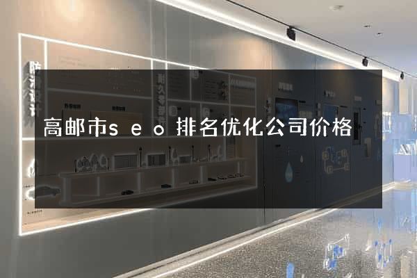 高邮市seo排名优化公司价格