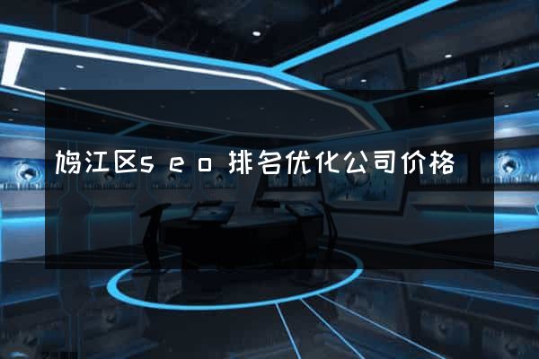 鸠江区seo排名优化公司价格