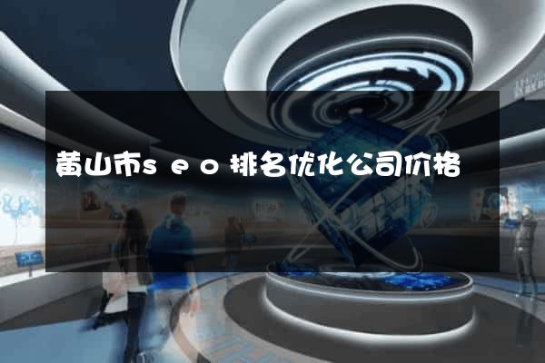 黄山市seo排名优化公司价格