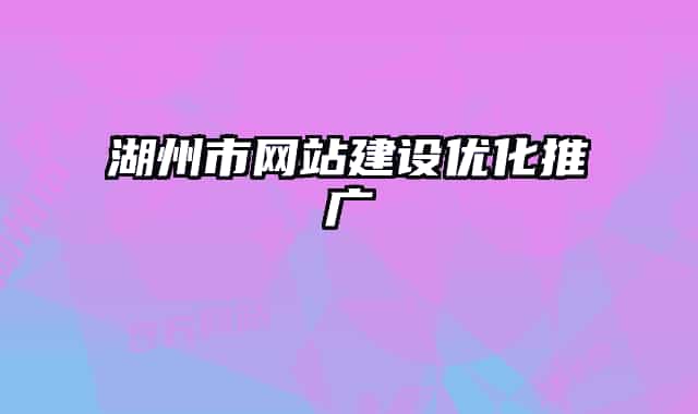 湖州市网站建设优化推广