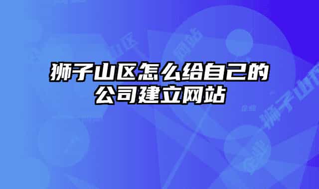 狮子山区怎么给自己的公司建立网站