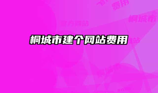 桐城市建个网站费用