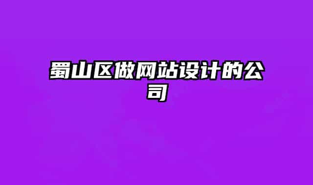 蜀山区做网站设计的公司