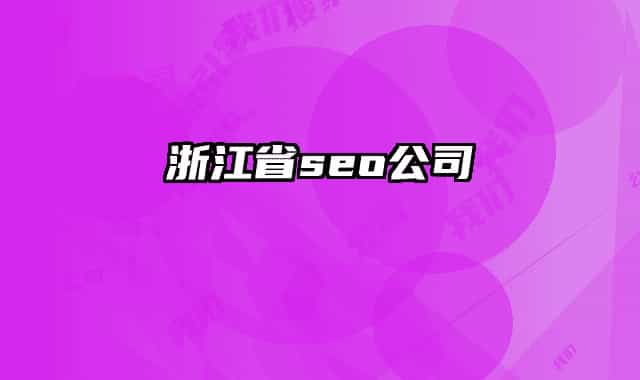 浙江省seo公司