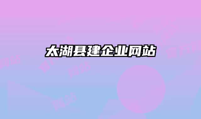 太湖县建企业网站