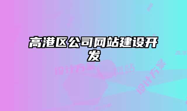 高港区公司网站建设开发