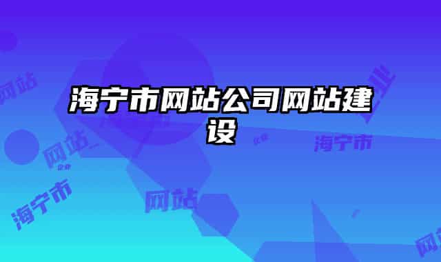 海宁市网站公司网站建设