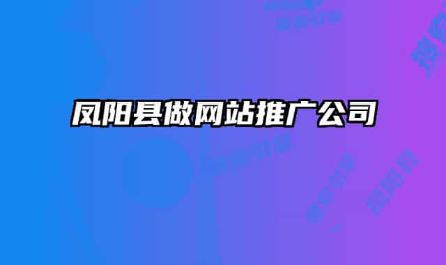 凤阳县做网站推广公司