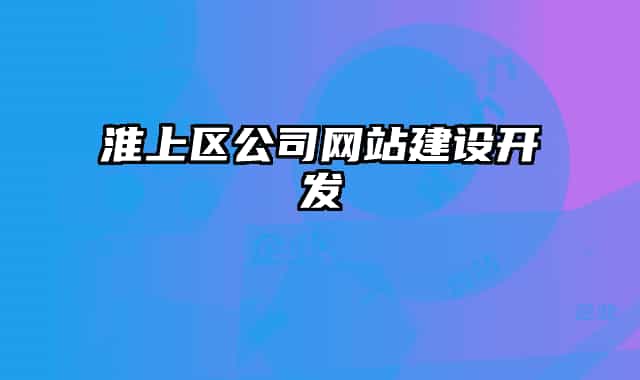 淮上区公司网站建设开发